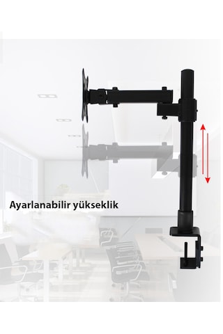 Triline Lcd Monitör Led TV Full Hareketli Çelik Masa Tutucu