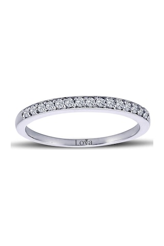 Lova 0,18 Karat Pırlanta Yarımtur Yüzük - 1020213