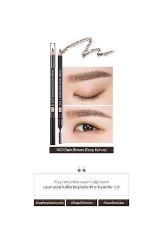 Missha Smudge Proof Wood Brow Bulaşmayan Kalıcı Doğal Kaş Kalemi Dark Brown