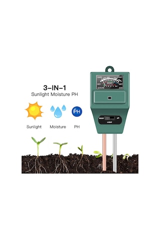 Toprak Nem Ph Metre Ölçer Işık Ölçer