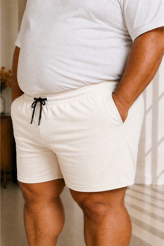 Sngl Tekstil Erkek Büyük Beden Şort 3xl 4xl 5xl 6xl 7xl 8xl 9xl Ekru