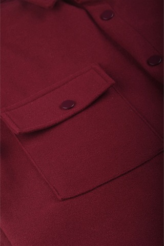Deepsea Erkek Bordo Kaşe Ceket Mont Rahat Kesim Cepli Çıtçıtlı Ceket 2500559 Bordo