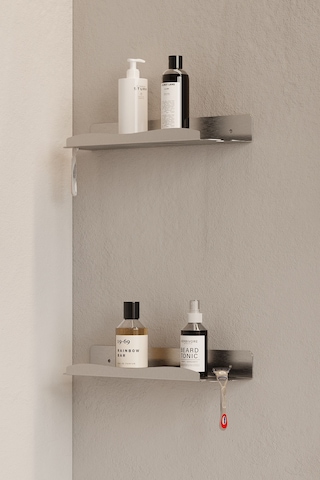 Zift Unique 2 Adet Paslanmaz Çelik İnoks Banyo Şampuan Rafı, Yapışkanlı Ve Vidalı Duş İçi Düzenleyici Askılık Diğer