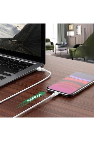 Ugreen Apple iPhone Uyumlu Lightning 2.4A Data Ve Şarj Kablosu 1 Metre