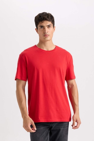 Defacto New Regular Fit Bisiklet Yaka Basic Düz Kısa Kollu Tişört - Kırmızı E1091AXNSRD70