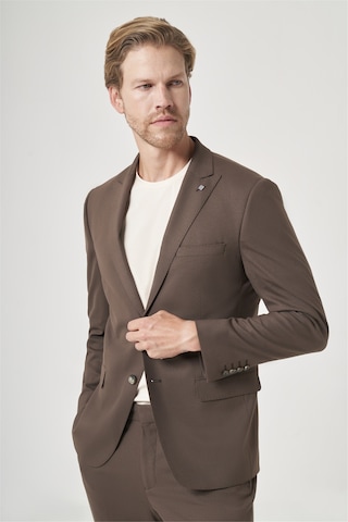 İmza Kahverengi Kırlangıç Yaka 6 Drop Slim Fit Tam Astar Esnek Takım Elbise 1001260148 Koyu Kahverengi