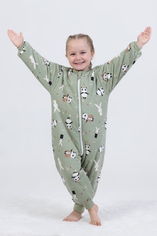 Kız Erkek Çocuk Kalın Elyaf Dolgulu 2.5 Tog Desenli Uyku Tulumu-yeşil Yeşil