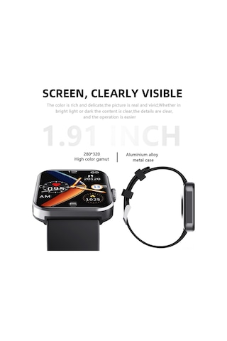 Moveevo 1.91 " Hd Ekranlı Akıllı Saat (İthalatçı Garantili)