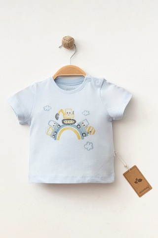 %100 Pamuklu Cloud Cars T-shirt Mavi