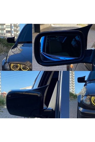 Bmw E46 1998 1999 2000 2001 2002 2003 2004 2005 Uyumlu Yarasa Batman Ayna Kapağı Seti Parlak Siyah