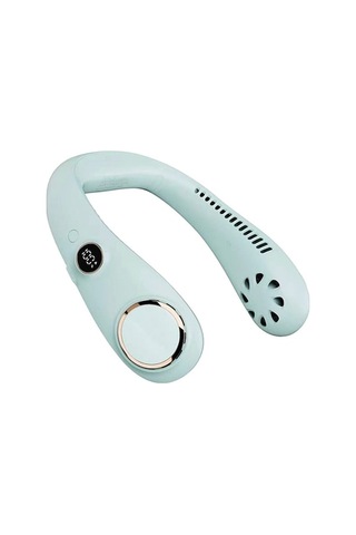 Yunboo Taşınabilir Şarjlı Boyun Fanı - 3 Hızlı Ayarlı, 360 Esinti, Led Ekran, Yeşil Açık Yeşil Açık Yeşil