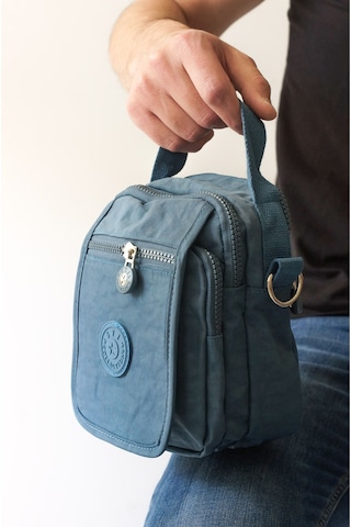 Krinkıl/klinkır Su Geçirmez İthal Kumaş Cırtlı Çokgözlü Erkek Çapraz Omuz Ve El Çantası Mavi 11-6k Mavi