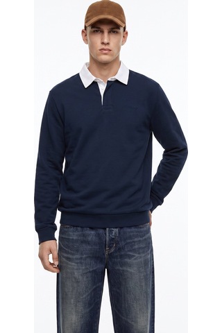 Mustang Lacivert Erkek Sweatshirt M6wm-swt1024