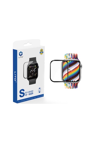 Lito Apple Watch Uyumlu Ekran Koruyucu, Full Yapışkanlı 44 Mm