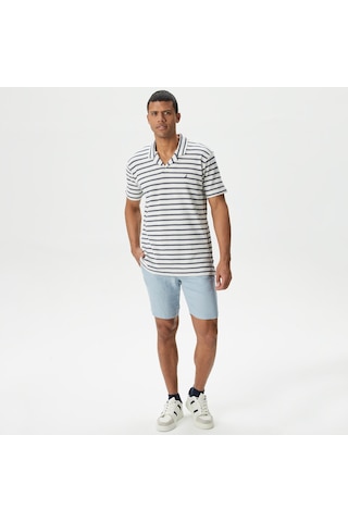 Nautica Erkek Mavi Slim Fit Bermuda Düz B35214t Mavi