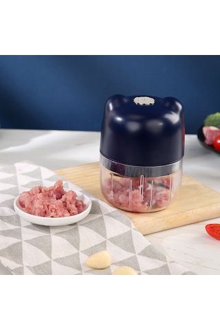 Aurora Elektrikli Ev Tipi Mini Kıyma Makamı, Küçük Pişme Makamı, Sarımsak Püresi Mavi