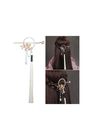 Püskül Geri Basınçlı Firkete Firkete Çin Kumaşı Yasak Saç Aksesuarı