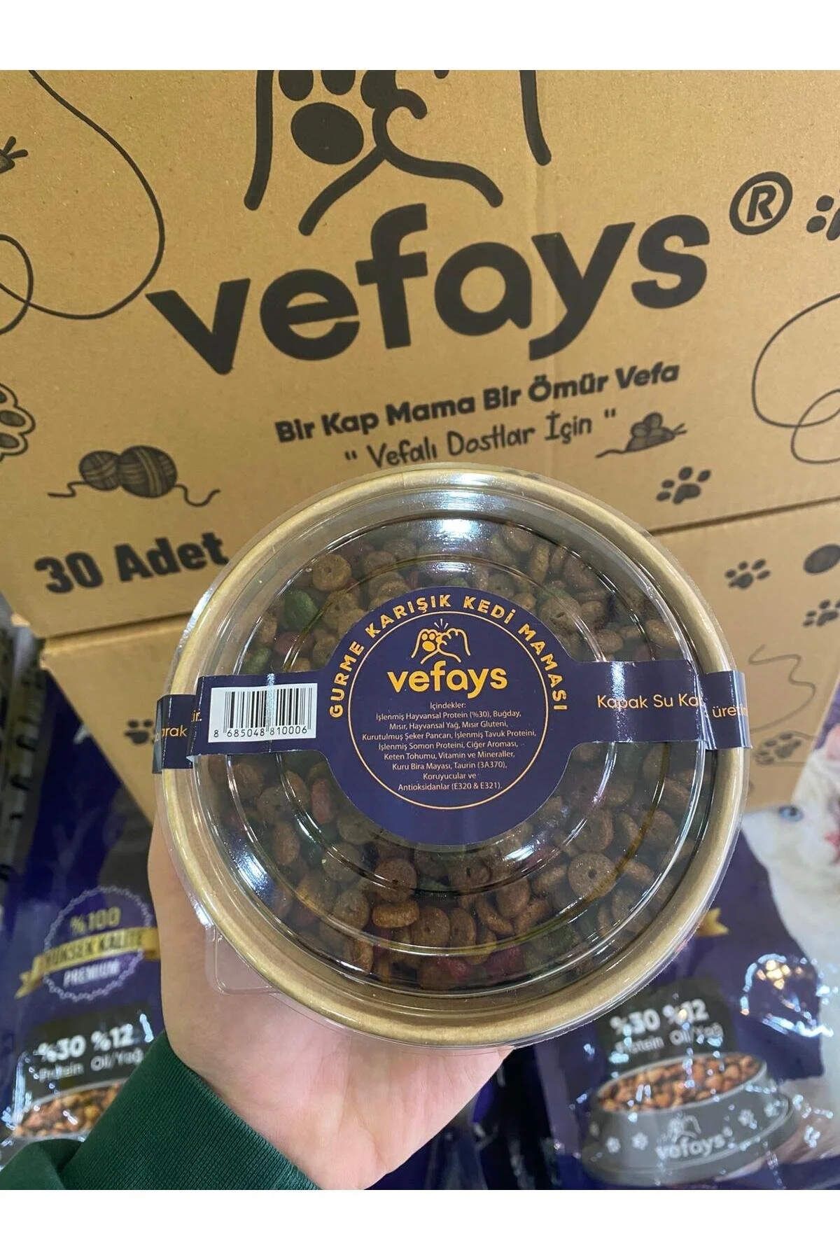 200 Gr Porsiyon Mama Gurme 30 Lu Koli Sokak Kedileri İçin Pratik Mama + Kapak Su Kabı