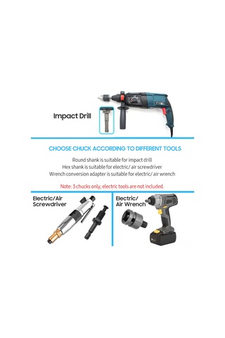 Jeemson 12.7mm İçindeki Çelik 3'lü Takım: Darbeli Matkap, Vidalama Ve Tornavida Adaptörü - İnşaat, Tamir Ve Dıy İçin Pratik Erişim