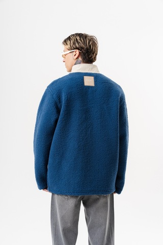 Respire Erkek Zip Oversize Teddy Ceket Lacivert