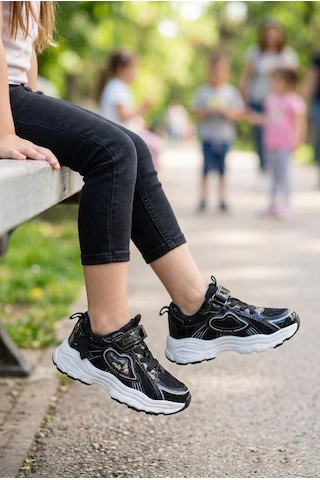 Fort Sımba Cool Rahat Hafif Anatomik Spor Sneaker Kız Çocuk Ayakkabı Siyah