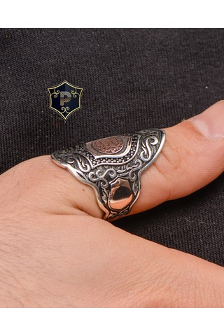 Gümüş Erkek Yüzük Hz. Süleyman Mührü Zihgir