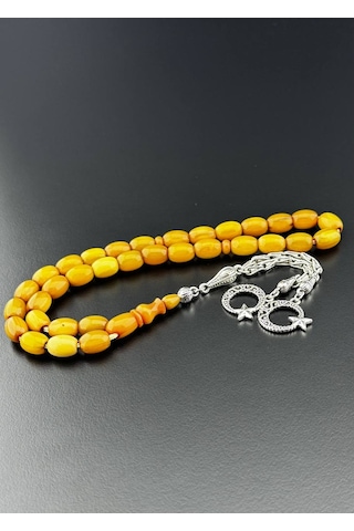 Havşalı Sıkma Kehribar Tesbih Hcz-model Pplhly Sarı