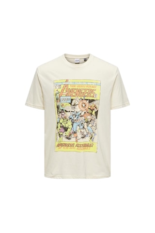 Only Marvel Baskılı Erkek T-shirt 22029522 Krem