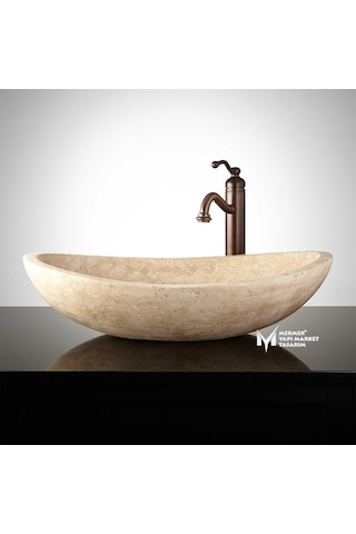 Traverten Elips Lavabo Traverten Elips Lavabo