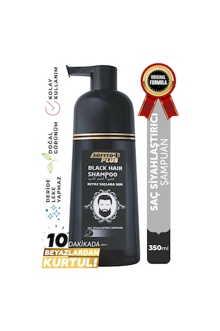 Black Hair Beyaz Saçlar Için Saç Siyahlaştırıcı Doğal Görünümlü Şampuan 350ml
