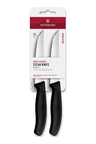 Victorinox Swiss Classic 12cm Düz Biftek Bıçağı, Siyah, Blisterli