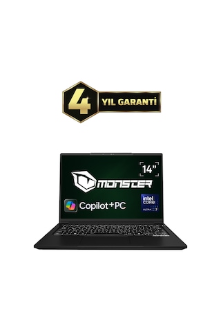 Monster Huma H4 V7.2.5 Ultra 7 258V 32 GB 1 TB SSD 14" W11H Dizüstü Bilgisayar