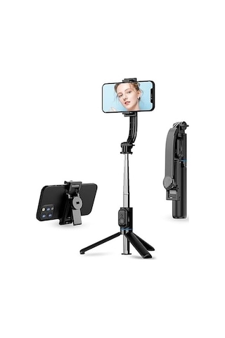 Axya C01 Çok Amaçlı Selfie Çubuğu Masa Üstü Tripod Kumandalı Selfie 360 Derece Dönebilir 107 Cm