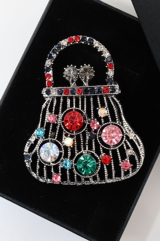 Pırlanta Taşlı Para Çantası Broş. Yaka İğnesi Broş. Taşlı Tasarım Broş. Kadın Broş. Broş. Çanta Broş Çok Renkli