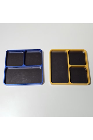 Honmex Alüminyum Cnc Tamir Aleti Tepsisi: Manyetik Tabanlı, 4 Bölmeli, Rc Araçları İçin Parçaları Tutma, Mavi Blue