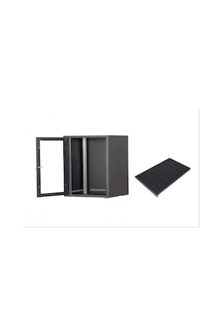 Setrack 19" 9U 600 x 600 Duvar Tipi Rack Kabinet + Sabit Raf