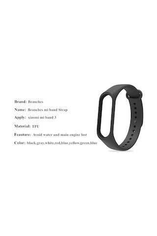 Ekılıf - Xiaomi Mi Band 3 Uyumlu - Kordon Silikon Kordon - Beyaz