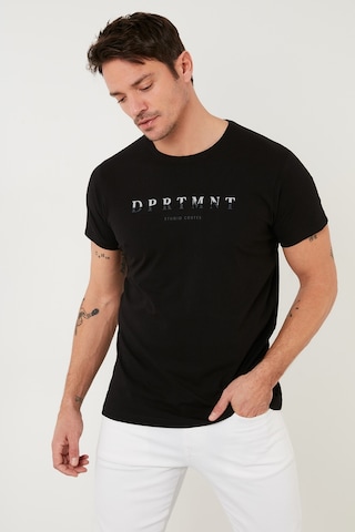 Buratti Baskılı Bisiklet Yaka Pamuklu Slim Fit Erkek T Shirt 541Dprtmnt24 Siyah