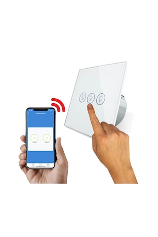 As873eu Wifi Akıllı Dokunmatik Üçlü Duvar Lamba Açma Anahtarı Tuy