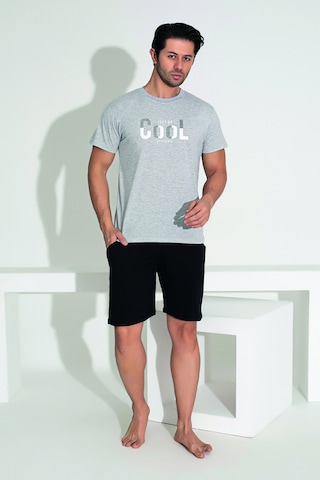 Remsa Erkek Şort Tshirt Pijama Takımı 25252 Gri Gri02