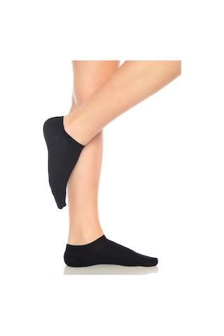 Saysez Bambu Kadın Sneaker Siyah-beyaz-laci. Çorap Dikişsiz Görünmez Bilekte Spor Çorap Premium 6'lı Paket Lacivert