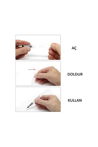 Hannah Su Hazneli Sulu Boya Fırçası 6'lı Paket