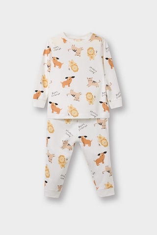 Defacto Erkek Bebek Pijama Takımı Hayvan Desenli Uzun Kollu Penye Üst Uzun Alt E9473a525aubg286 Bej