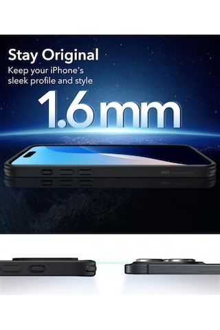 Esr Apple Uyumlu iPhone 16 Pro Halolock Magsafe Classic Hybrid Silikon Kılıf Şeffaf Siyah