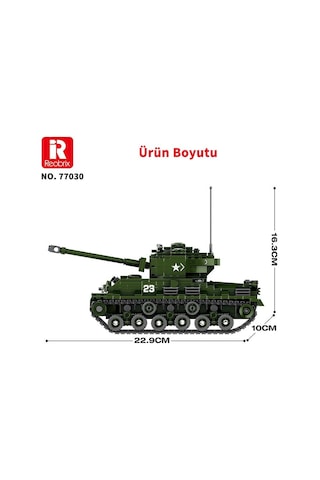 Reobrix 77030 World Of Tanks M4 Sherman Tank M4a3e8 Yaratıcı Yapı Blok Seti Building Blocks - 836 Parça