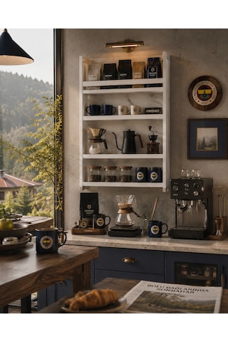 %100 Mdf 4 Raflı 120 X 69 X 10 Cm Genel Kullanım Amaçlı Kitaplık Baharatlık Kahve Köşesi Raf Stand Beyaz