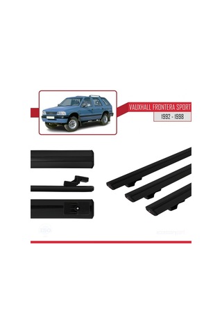 Vauxhall Frontera Sport 1992-1998 Arası İle Uyumlu Basic Model Ara Atkı Tavan Barı Siyah 3 Adet