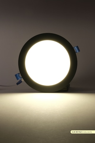 ACK 12W Sıva Altı Yuvarlak LED Panel Armatür Siyah Gövde 4000K Il Siyah