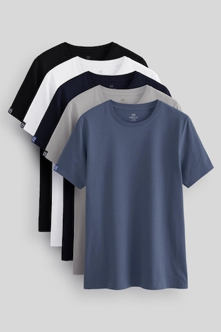 Standart Fit Basic O Yaka 5li Paket Erkek T-shirt - 87911 Siyah - Beyaz - Mavi