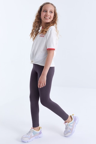 Tommylife Tommy Life Eflatun Yüksek Bel Dar Paça Kız Çocuk Tayt - 75047 Eflatun